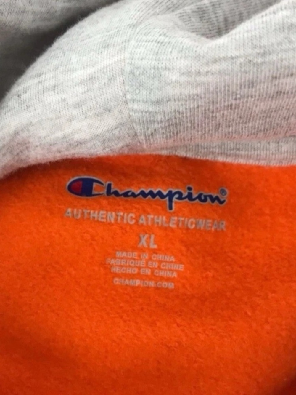Champion Boys XL Ombre Hoodie Orange Red Fleece NWT - Picture 4 of 8